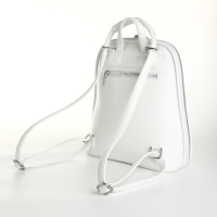 Рюкзак городской из искусственной кожи на молнии, цвет белый Рюкзак городской из искусственной кожи на молнии, цвет белый