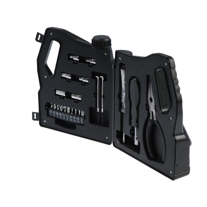 Набор инструментов ТУНДРА, подарочный пластиковый кейс "Канистра", 21 предмет