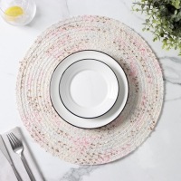 Салфетка сервировочная на стол Доляна &laquo;Серпантин&raquo;, d=38 см, цвет белый