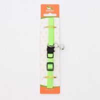 Ошейник кошачий светоотражающий, с серебряным бубенчиком, 19-32 х 1 см, зелёный