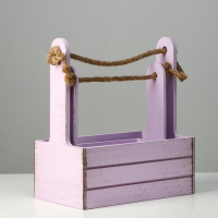 Набор кашпо деревянных 2 в 1 (25.5&times;15&times;30; 20&times;12&times;23) "Прованс", сиреневый