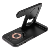 Беспроводное зарядное устройство 3 в 1 Y36, 15 W, складная, подсветка, USB, Type-C, чёрная Беспроводное зарядное устройство 3 в 1 Y36, 15 W, складная, подсветка, USB, Type-C, чёрная