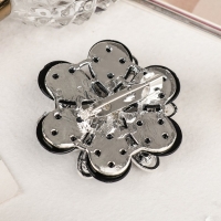 Брошь &laquo;Цветок&raquo; астры, цвет чёрный в серебре