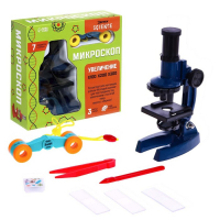Микроскоп &laquo;Юный исследователь&raquo;, 7 предметов, увеличение x100, x200, x300