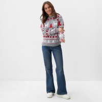 Джемпер вязаный KAFTAN "Новогодний" размер 50, серый