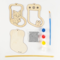 Ёлочная подвеска из дерева своими руками на новый год &laquo;Носок&raquo;, новогодний набор для творчества