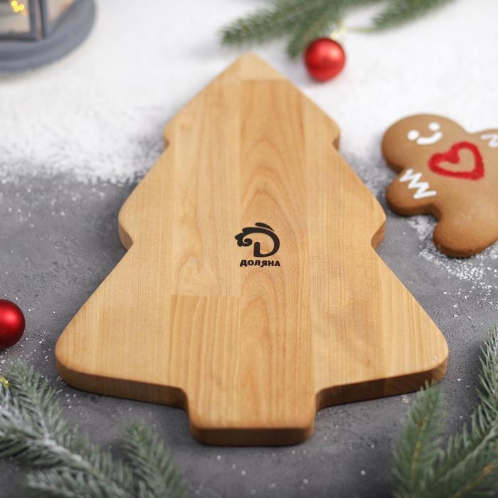 Менажница Доляна &laquo;Ёлка&raquo;, 3 секции, 30х20х1,8 см, пропитана маслом, берёза