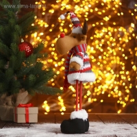 Мягкая игрушка "Олень в полосатом шарфике-длинные ножки" стоит, 11х36 см Мягкая игрушка "Олень в полосатом шарфике-длинные ножки" стоит, 11х36 см