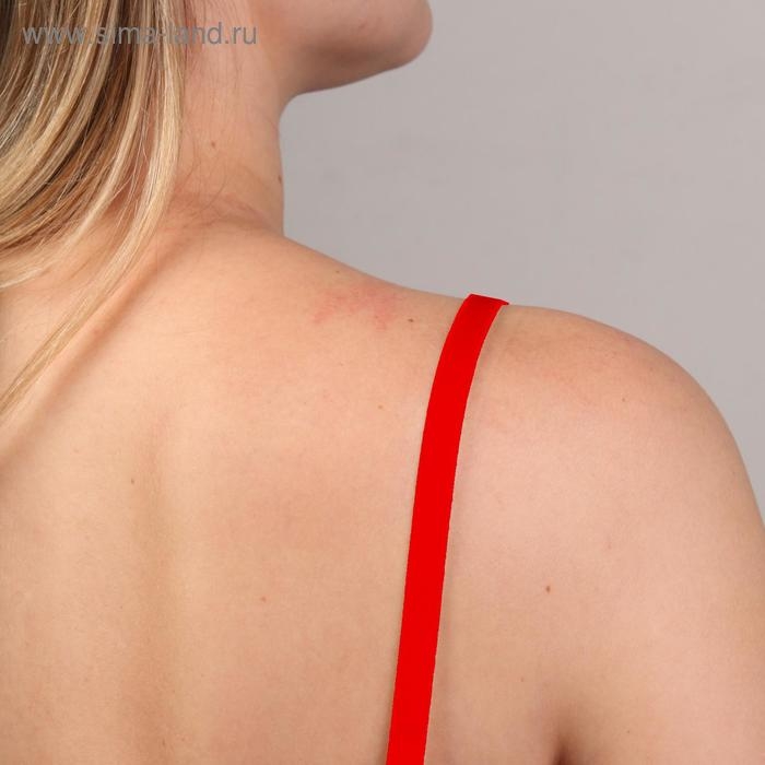 Резинка для бретелей, блестящая, 10 мм, 10 &plusmn; 0,5 м, цвет красный