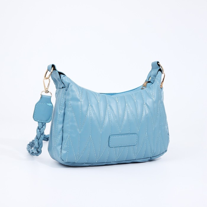 Сумка кросс-боди на молнии, цвет голубой