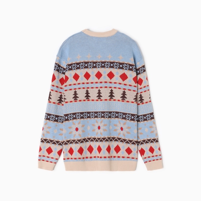 Новый год. Джемпер вязаный KAFTAN Scandinavia размер 54, голубой Новый год. Джемпер вязаный KAFTAN Scandinavia размер 54, голубой