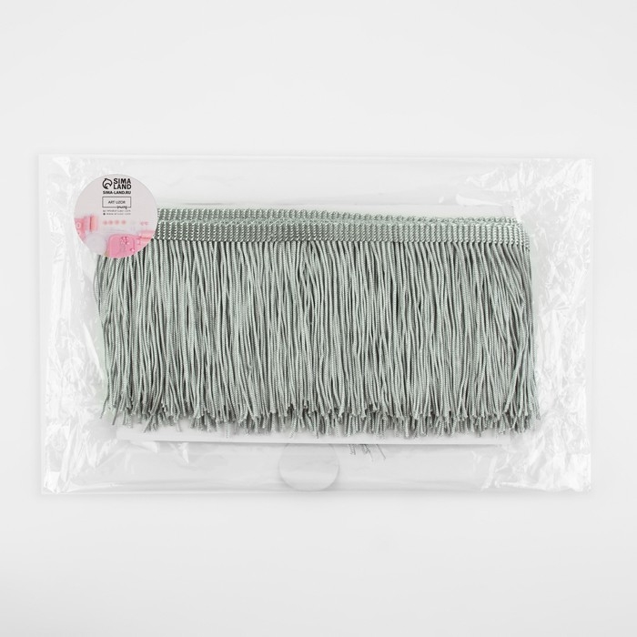 Тесьма декоративная &laquo;Бахрома&raquo;, 10 см, 5 &plusmn; 0,5 м, цвет серый