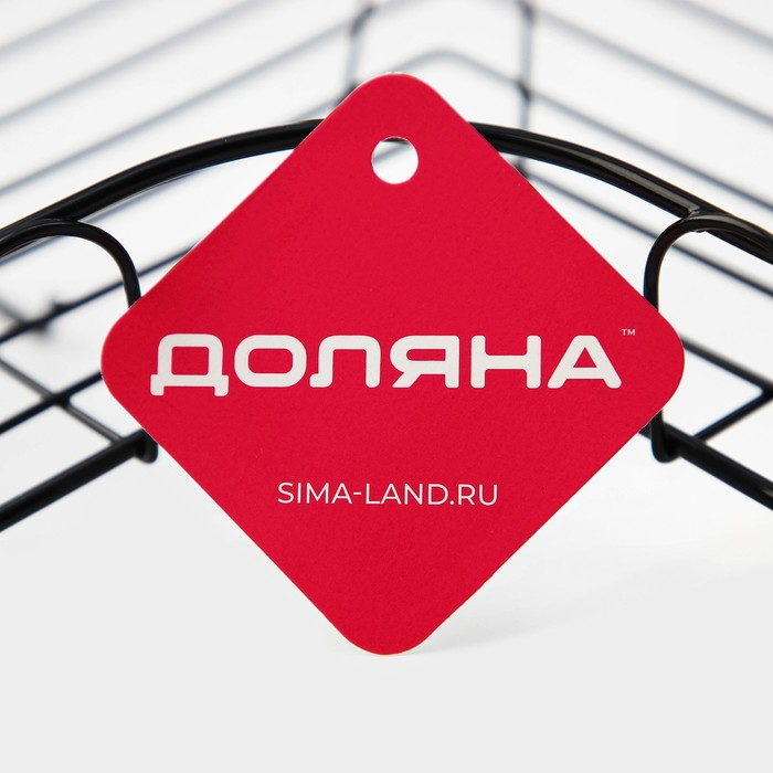 Полка угловая Доляна, 2 крючка, 26&times;26&times;10 см, цвет чёрный