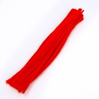Проволока с ворсом для поделок и декора набор 50 шт., размер 1 шт. 30 &times; 0,6 см, цвет красный