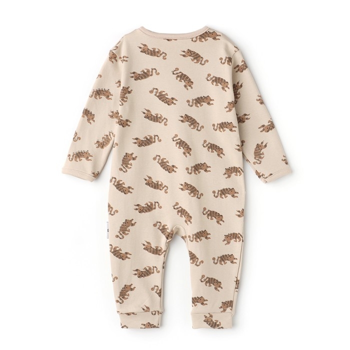 Комбинезон детский (3 шт.), цвет бежевый/зелёный/белый, рост 86 см