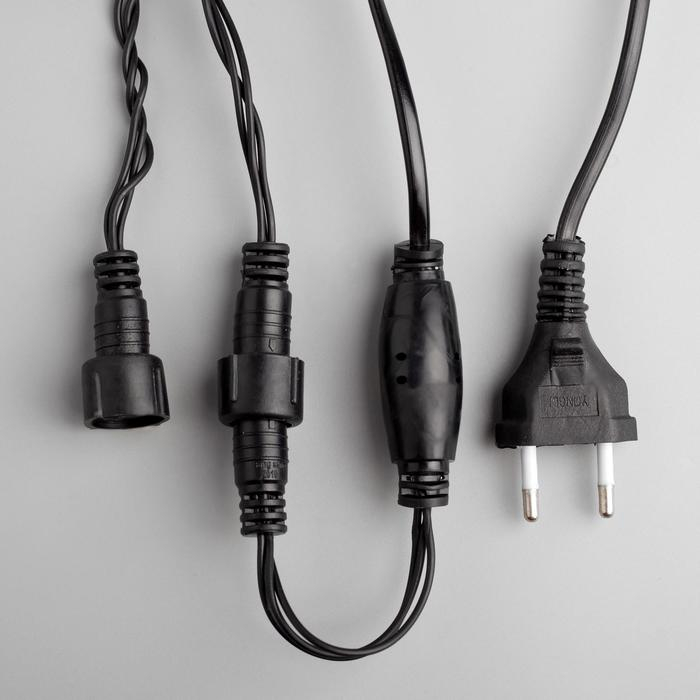 Гирлянда &laquo;Нить&raquo; 10 м, IP44, УМС, тёмная нить, 100 LED, свечение мульти, 220 В