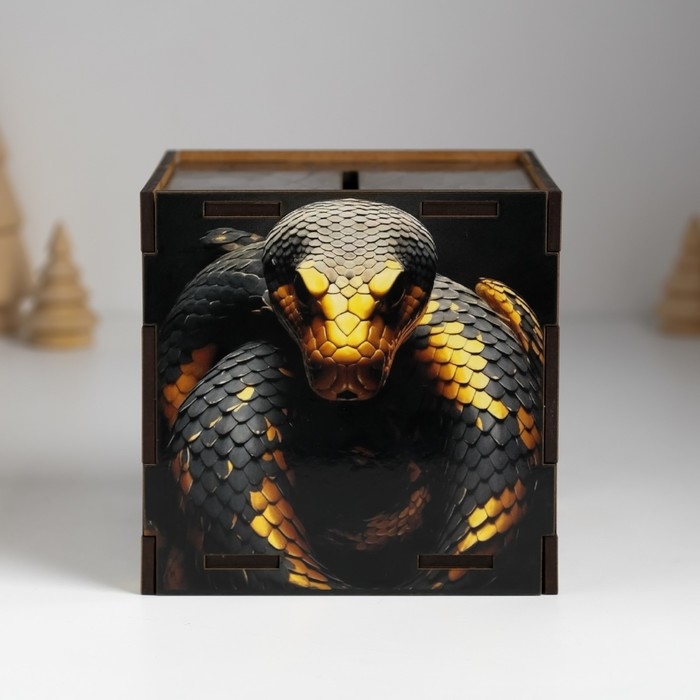 Копилка куб Копилка куб "Змея. Достигай всех целей" 10х10х10 см