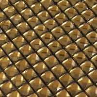 Панель самоклеящаяся 30*30см мозаика клетка золотистая