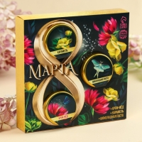 Подарочный набор &laquo;8 марта&raquo;: шоколадная паста 30 г., карамель со вкусом солёной карамели 30 г., крем-мёд с клубникой 30 г.