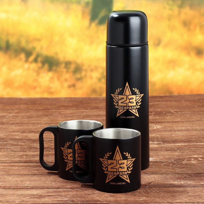 Набор посуды для пикника «Защитнику», термос 500 мл, кружка 180 мл, 2 шт Набор посуды для пикника «Защитнику», термос 500 мл, кружка 180 мл, 2 шт