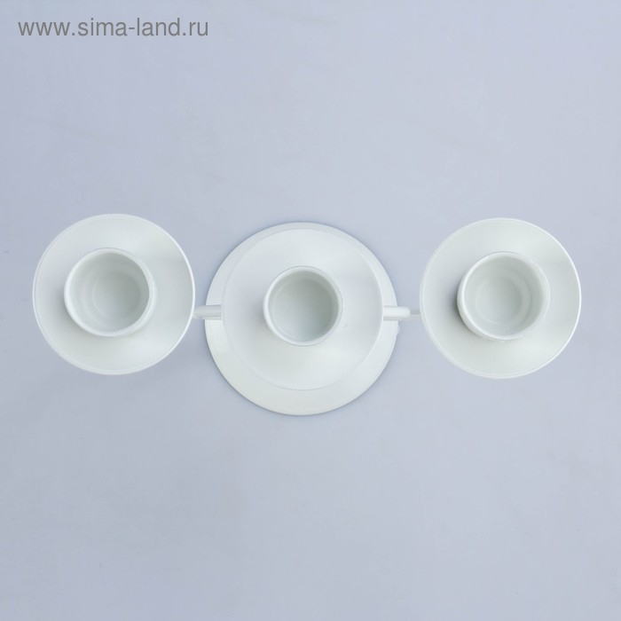 Подсвечник "Трио" металл на 3 свечи, 17х18 см, белый