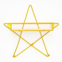 Вешалка настенная с полкой "Звезда", с подсветкой, 3 крючка, 28 х 28 см, золото Вешалка настенная с полкой "Звезда", с подсветкой, 3 крючка, 28 х 28 см, золото