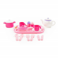 Набор детской посуды &laquo;Настенька&raquo;, с подносом на 2 персоны, 19 элементов