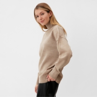 Джемпер вязаный женский MINAKU: Knitwear collection цвет бежевый, р-р 46-48 Джемпер вязаный женский MINAKU: Knitwear collection цвет бежевый, р-р 46-48