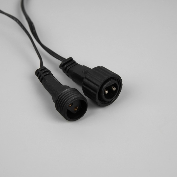 Гирлянда &laquo;Нить&raquo; 10 м, IP44, УМС, тёмная нить, 100 LED, свечение тёплое белое, мерцание всех светодиодов, 24 В