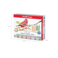 Гуашь 12 цветов по 20 мл, ErichKrause Pastel, в картонной упаковке