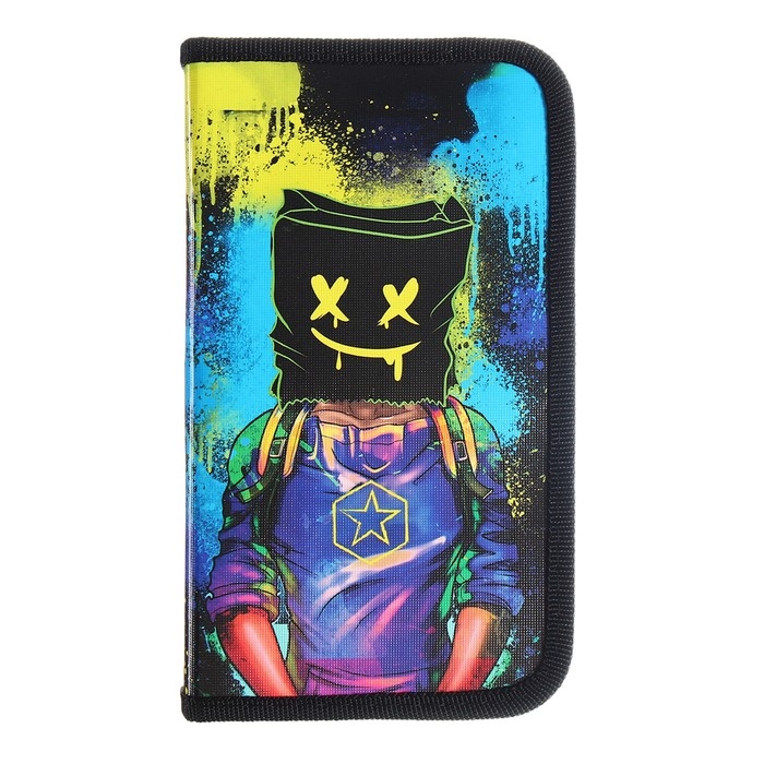 Пенал 1 секция 115 х 205 х 30 мм, Calligrata Пенал 1 секция 115 х 205 х 30 мм, Calligrata "Маска", ламинированный картон