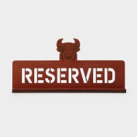 Табличка настольная &laquo;Reserved с быком&raquo;, фанера, 20&times;10&times;5 см, цвет тёмный