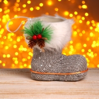 Конфетница &laquo;Сапожок&raquo;, с еловой веткой, цвета МИКС