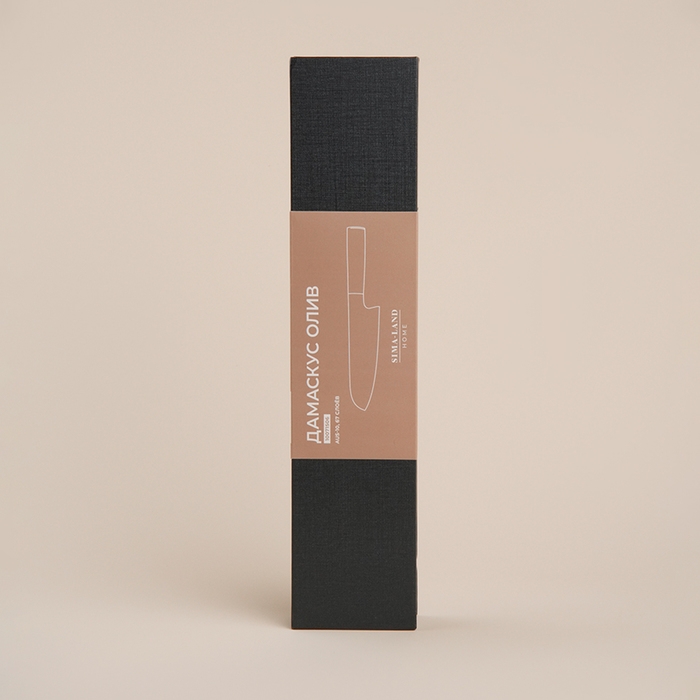 Нож кухонный SL Home &laquo;Оливия&raquo;, сантоку, лезвие 17,78 см, дамасская сталь, цвет коричневый