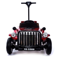 Электромобиль &laquo;Ретро&raquo;, с подставкой для родителя, цвет красный глянец