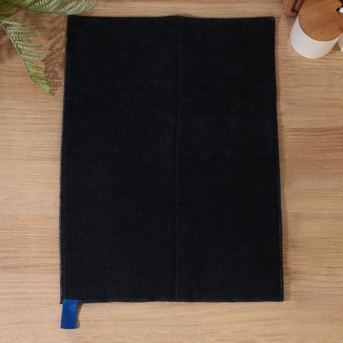 Коврик для сушки посуды Доляна &laquo;Лофт&raquo;, 38&times;50 см, микрофибра, цвет чёрный