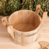 Запарник из дуба, премиум, 23л, с крышкой, на два веника Запарник из дуба, премиум, 23л, с крышкой, на два веника