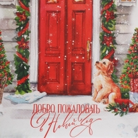 Пакет подарочный новогодний крафтовый «Добро пожаловать», 22 х 25 х 12 см, Новый год Пакет подарочный новогодний крафтовый «Добро пожаловать», 22 х 25 х 12 см, Новый год