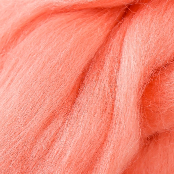 Шерсть для валяния 100% полутонкая шерсть 50 гр (037, персик) МИКС Шерсть для валяния 100% полутонкая шерсть 50 гр (037, персик) МИКС