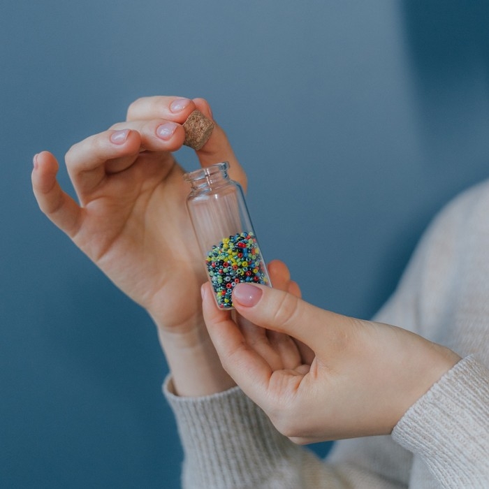 Баночки для хранения бисера d = 3 &times; 7,3 см, 5 шт