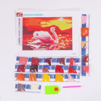 Алмазная мозаика с полным заполнением на холсте &laquo;Лебедь&raquo;, 20 х 30 см