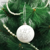 Новогоднее ёлочное украшение под роспись &laquo;Подарок&raquo; размер шара 6 см