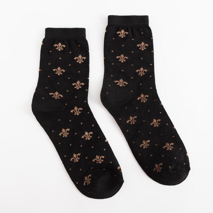 Носки MINAKU «Королевская лилия», цвет чёрный, размер 40-41 (27 см) Носки MINAKU «Королевская лилия», цвет чёрный, размер 40-41 (27 см)