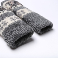 Новый год. Варежки женские шерстяные &laquo;Олень&raquo;, цвет серый, размер 20-22