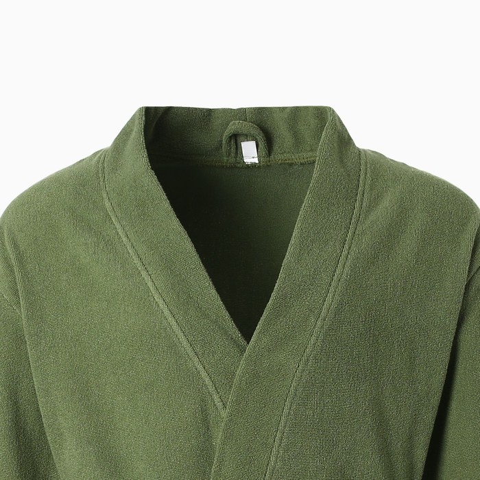 Халат махровый Экономь и Я, мужской размер 52-54 цвет хаки, 100% хлопок с AIRO, 320 г/м2 Халат махровый Экономь и Я, мужской размер 52-54 цвет хаки, 100% хлопок с AIRO, 320 г/м2