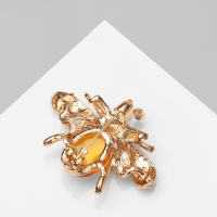 Брошь &laquo;Муха&raquo; в полёте, цвет жёлто-чёрный в золоте