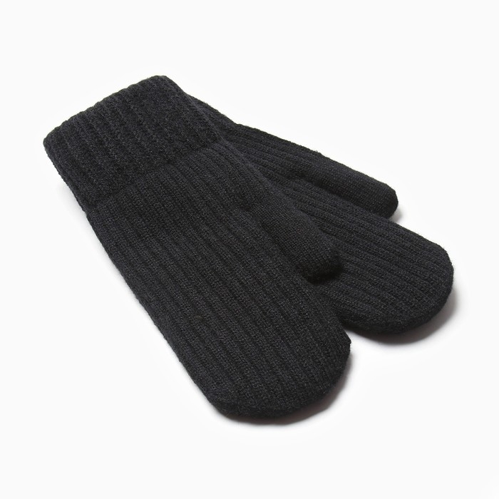 Варежки женские на иск.меху MINAKU рубчик 22 см черный Варежки женские на иск.меху MINAKU рубчик 22 см черный