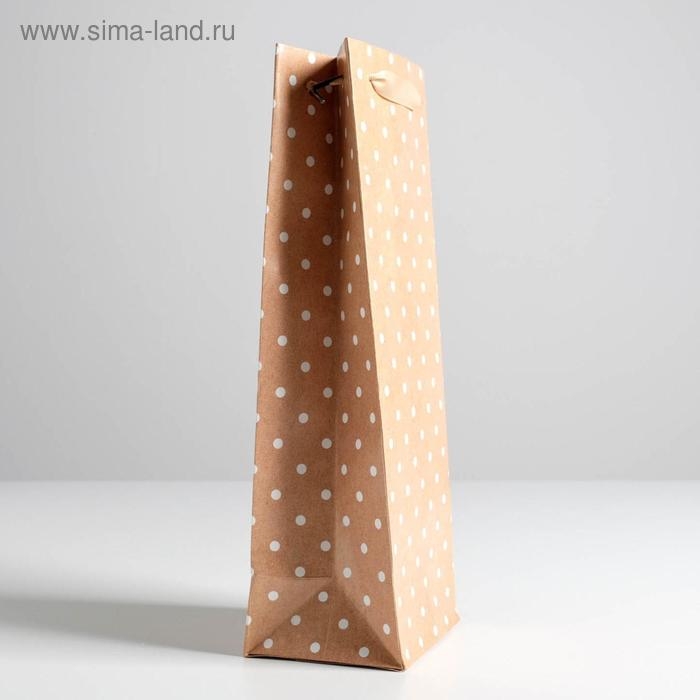 Пакет подарочный ламинированный под бутылку, упаковка, &laquo;For you&raquo;, 13 x 36 x 10 см