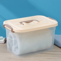 Контейнер для хранения с крышкой Доляна, 6,5 л, 31&times;20&times;18 см, цвет бежевый