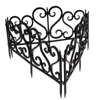 Ограждение декоративное, 32 &times; 300 см, 6 секций, пластик, чёрное
